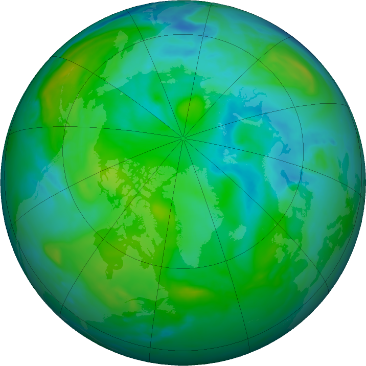 Arctic ozone map for 13 August 2023
